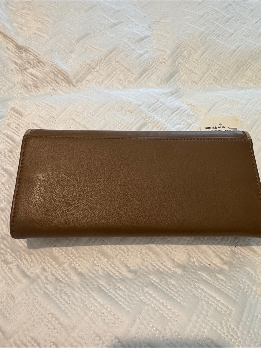 Burberry Tan Leather Snap-Button Continental Wallet with Check Trim - Picture 4 of 6